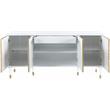 Pemberly Row Solid Wood Sideboard/Buffet in White Lacquer/Gold