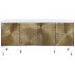 Pemberly Row Solid Wood Sideboard/Buffet in White Lacquer/Gold