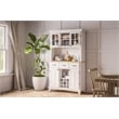 Pemberly Row Wood Top Buffet Server and  2-Door Hutch in Off White