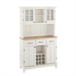Pemberly Row Wood Top Buffet Server and  2-Door Hutch in Off White