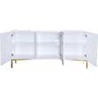 Pemberly Row Modern Solid Wood Sideboard Buffet in White Lacquer