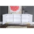 Pemberly Row Modern Solid Wood Sideboard Buffet in White Lacquer