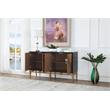 Pemberly Row Modern Brown with Antique Gold Accents Wood Sideboard
