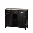 Pemberly Row Large 3 Drawer Hardwood and Steel Top Buffet in Black