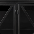 Pemberly Row 79x16 Black Polished Metal With Glass Four Door Sideboard
