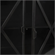 Pemberly Row 79x16 Black Polished Metal With Glass Four Door Sideboard