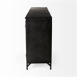 Pemberly Row 79x16 Black Polished Metal With Glass Four Door Sideboard