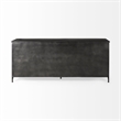 Pemberly Row 79x16 Black Polished Metal With Glass Four Door Sideboard