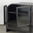 Pemberly Row 62.3x16.5 Black Metal w/Wood 4 Cabinet Door 2 Drawer Sideboard