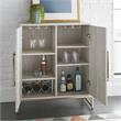 Pemberly Row Modern Faux Marble and Gold Metal Base Wine Cabinet
