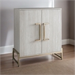 Pemberly Row Modern Faux Marble and Gold Metal Base Wine Cabinet