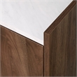 Pemberly Row Buffet with Storage-Natural Walnut and Faux Carrara Marble