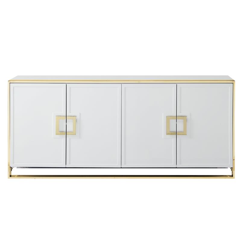 Pemberly Row Contemporary 4 Door Sideboard Buffet in White