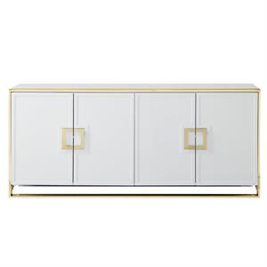 Pemberly Row Contemporary 4 Door Sideboard Buffet in White