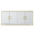 Pemberly Row Contemporary 4 Door Sideboard Buffet in White
