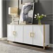 Pemberly Row Contemporary 4 Door Sideboard Buffet in White