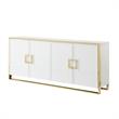 Pemberly Row Contemporary 4 Door Sideboard Buffet in White