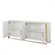 Pemberly Row Contemporary 4 Door Sideboard Buffet in White