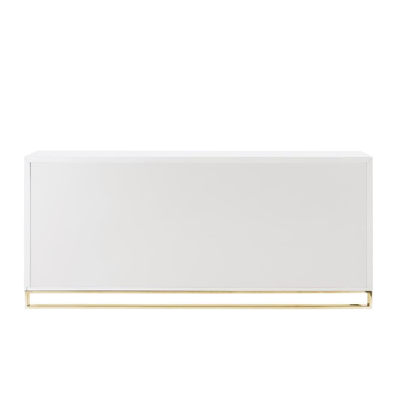 Pemberly Row Contemporary 4 Door Sideboard Buffet in White