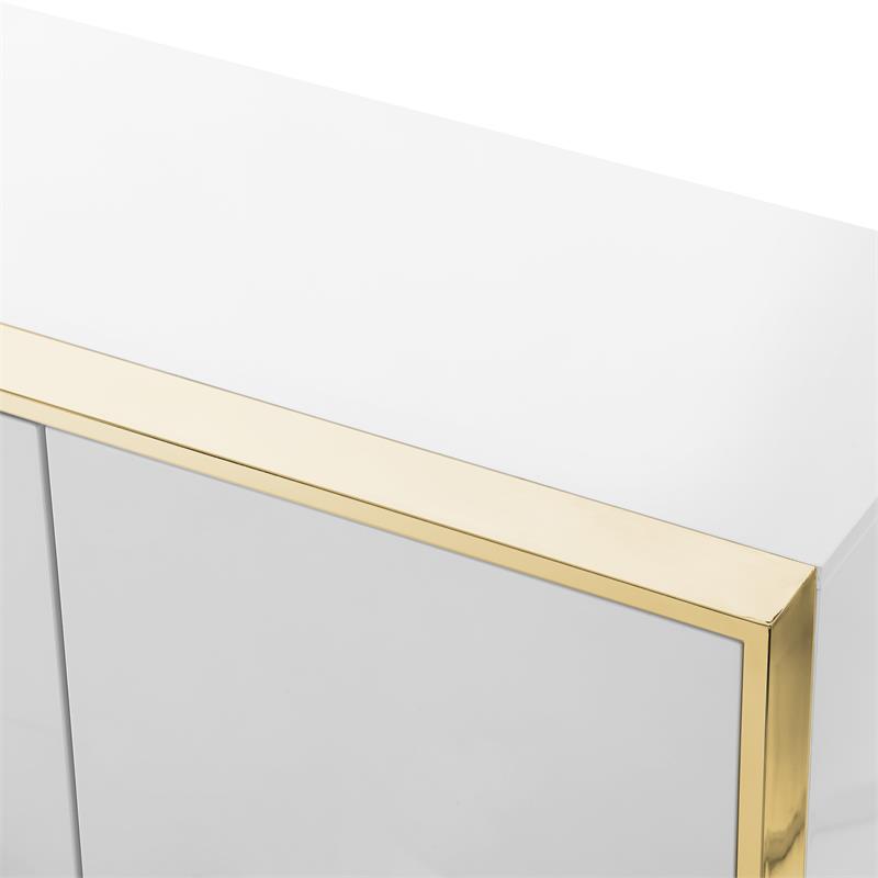Pemberly Row Contemporary 4 Door Sideboard Buffet in White