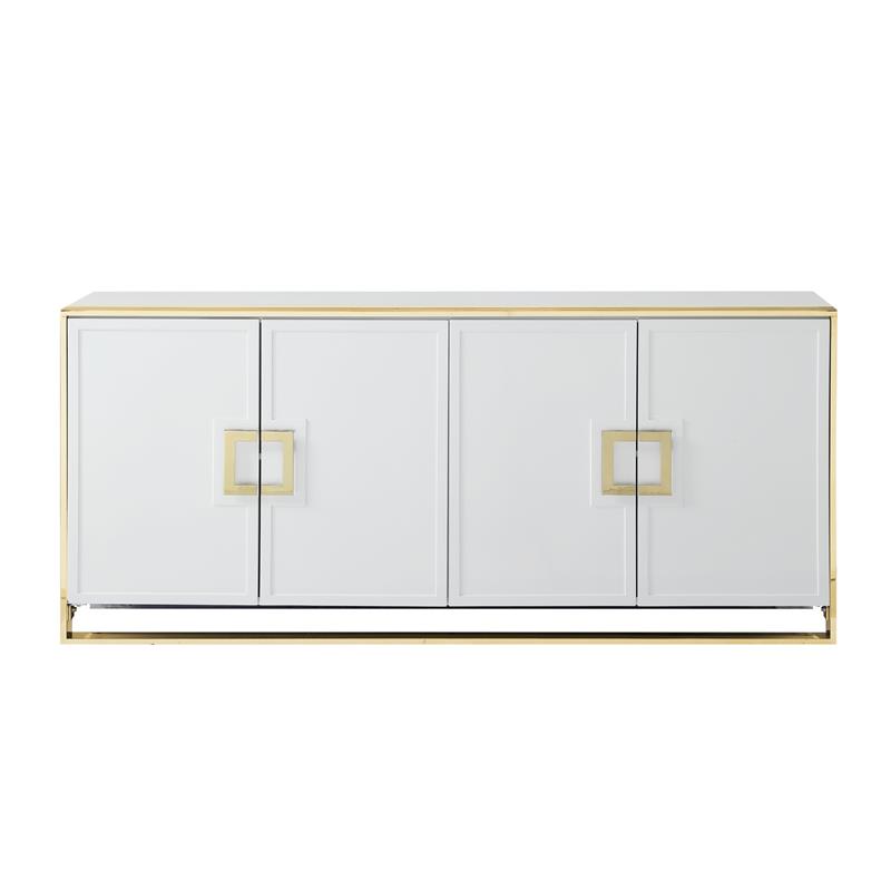 Pemberly Row Contemporary 4 Door Sideboard Buffet in White