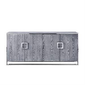 Pemberly Row Contemporary 4 Door Sideboard Buffet in Ash Gray