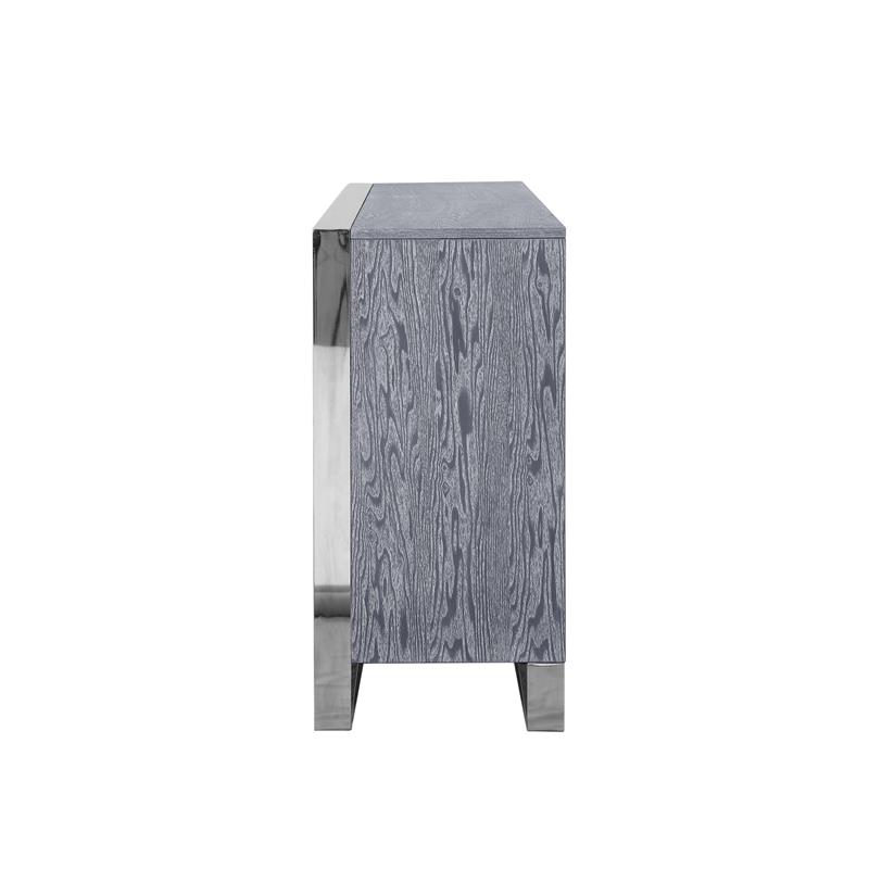 Pemberly Row Contemporary 4 Door Sideboard Buffet in Ash Gray