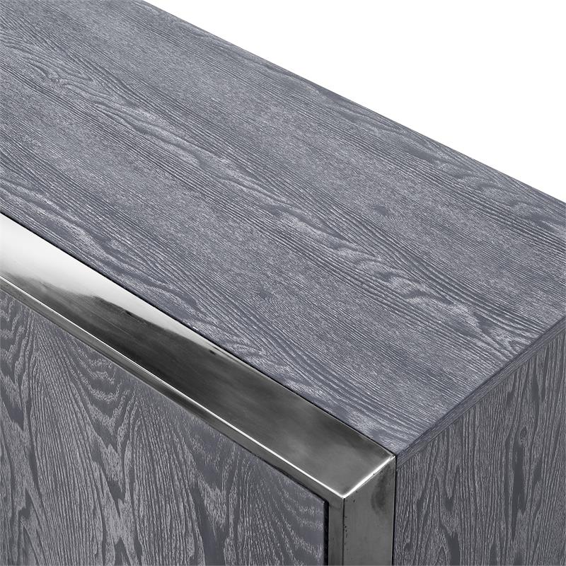 Pemberly Row Contemporary 4 Door Sideboard Buffet in Ash Gray