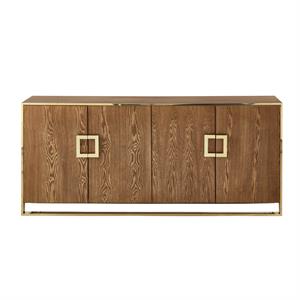 Pemberly Row Contemporary 4 Door Sideboard Buffet in Ash Brown