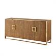 Pemberly Row Contemporary 4 Door Sideboard Buffet in Ash Brown