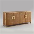 Pemberly Row Contemporary 4 Door Sideboard Buffet in Ash Brown