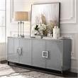 Pemberly Row Contemporary 4 Door Sideboard Buffet in Light Gray