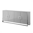 Pemberly Row Contemporary 4 Door Sideboard Buffet in Light Gray