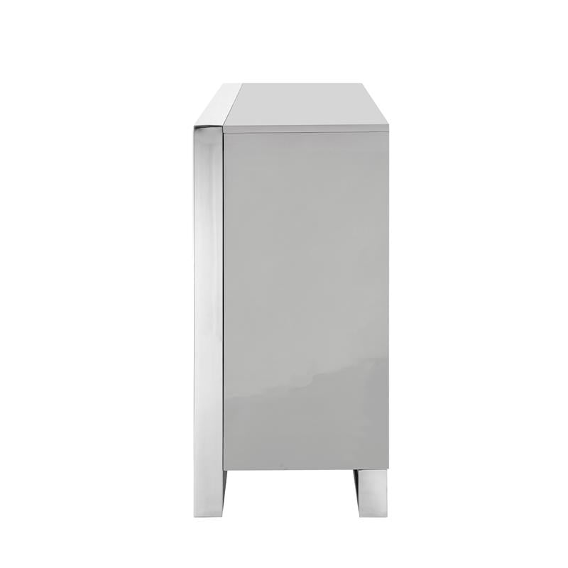 Pemberly Row Contemporary 4 Door Sideboard Buffet in Light Gray