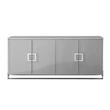 Pemberly Row Contemporary 4 Door Sideboard Buffet in Light Gray