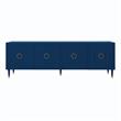 Pemberly Row Mid-Century 4 Doors Sideboard Buffet in Navy