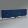 Pemberly Row Mid-Century 4 Doors Sideboard Buffet in Navy