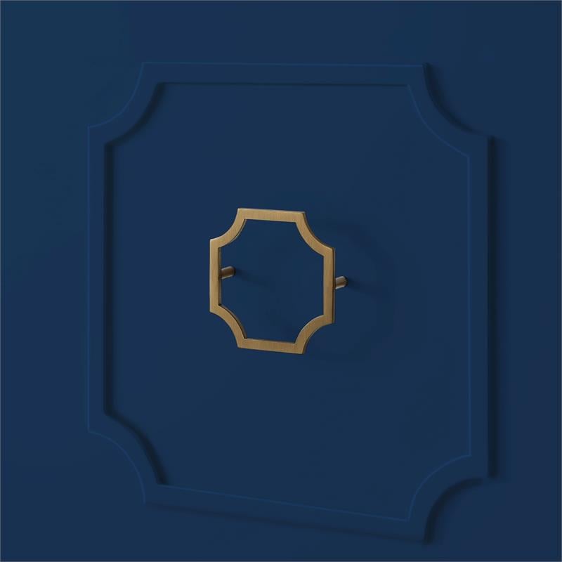 Pemberly Row Mid-Century 4 Doors Sideboard Buffet in Navy