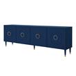 Pemberly Row Mid-Century 4 Doors Sideboard Buffet in Navy