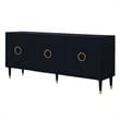 Pemberly Row Mid-Century 3 Doors Sideboard Buffet in Black