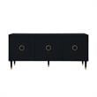 Pemberly Row Mid-Century 3 Doors Sideboard Buffet in Black