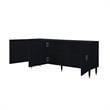 Pemberly Row Mid-Century 3 Doors Sideboard Buffet in Black