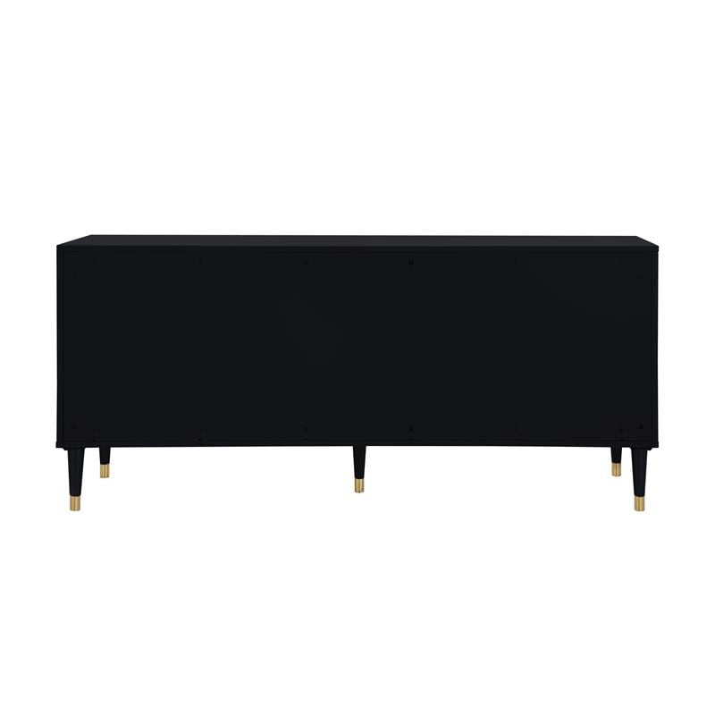 Pemberly Row Mid-Century 3 Doors Sideboard Buffet in Black