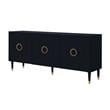 Pemberly Row Mid-Century 3 Doors Sideboard Buffet in Black