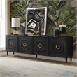Pemberly Row Mid-Century 4 Doors Sideboard Buffet in Black
