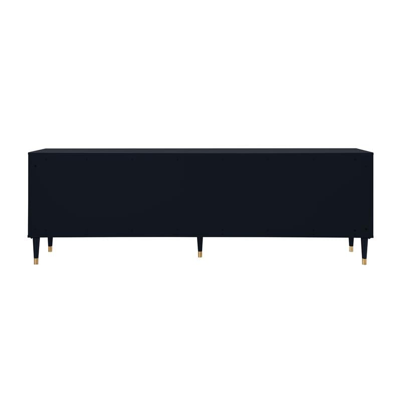 Pemberly Row Mid-Century 4 Doors Sideboard Buffet in Black