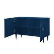 Pemberly Row Mid-Century 2 Doors Sideboard Buffet in Navy Blue