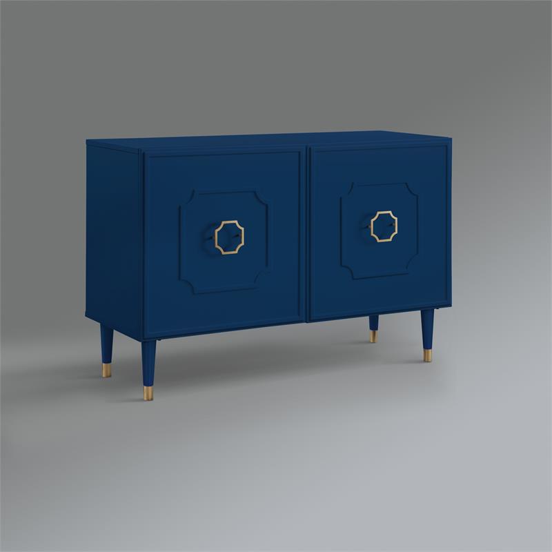 Pemberly Row Mid-Century 2 Doors Sideboard Buffet in Navy Blue