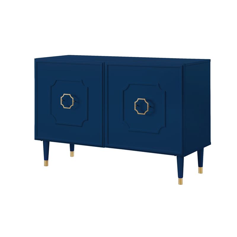 Pemberly Row Mid-Century 2 Doors Sideboard Buffet in Navy Blue