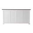 Pemberly Row Accent Mahogany Wood Buffet with 4 Basket Set in White